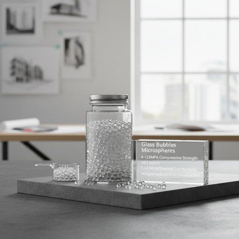 Микросферы стеклянных пузырей с сжатием 4-125 МПа и теплопроводностью 0,04 Вт/м·К для уменьшения веса в строительстве