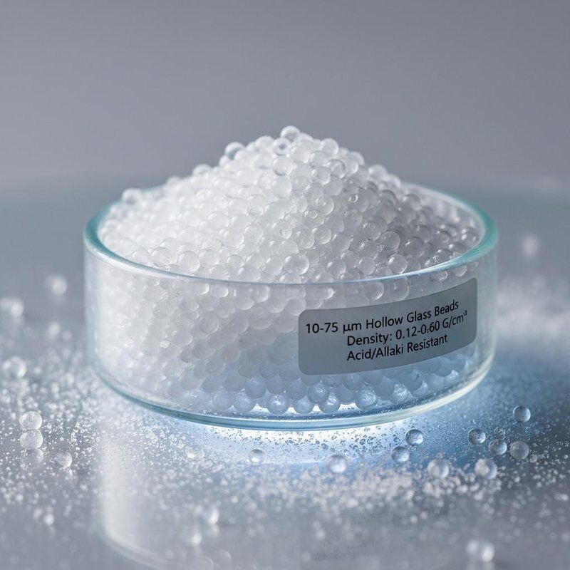 10-75 мкм Диаметр Полых стеклянных микросфер с плотностью 0,12-0,60 г/см³ и хорошей стойкостью к кислотам и щелочам